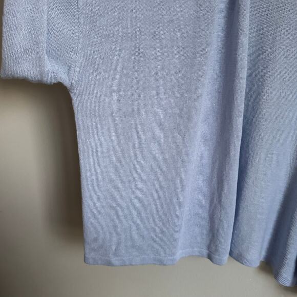 J. Jill Linen Cardigan Size XL Blue Open Front Dolman Sleeve Lagenlook Coastal - Picture 5 of 12